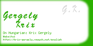 gergely krix business card